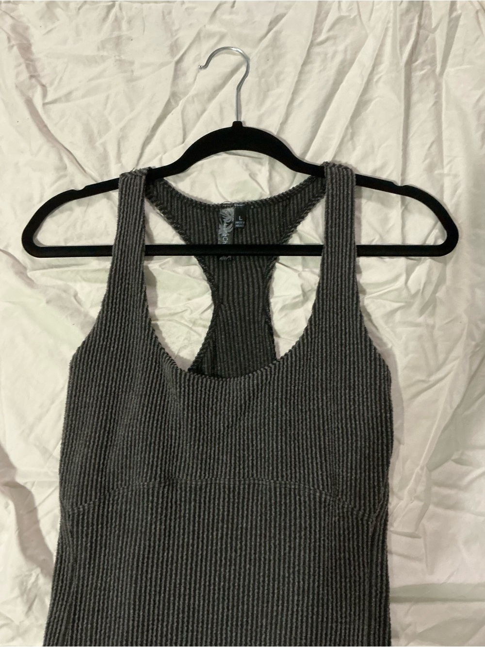 Women’s Black Ribbed Racerback Midi Dress - Picture 3 of 3